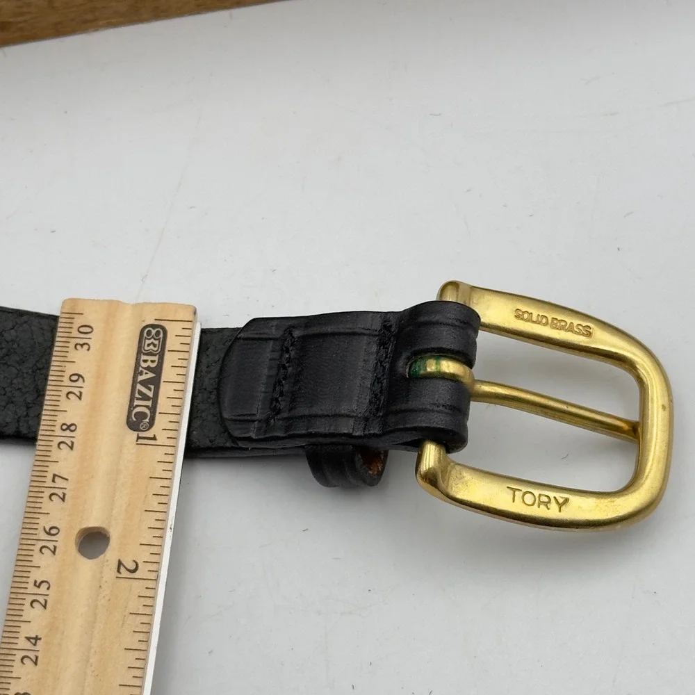 Tory Leather Belt Black Snaffle Bit English Bridle Leather USA Size 30 2197 EUC